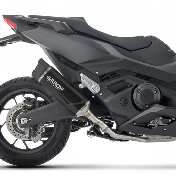 view Arrow Indy Race EVO Slip-on Long Exhaust, Aluminum Dark for Honda Forza 750 2021+