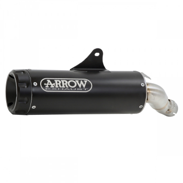 view Arrow Rebel Slip-on Exhaust, Aluminum Dark Cap for Kawasaki Vulcan S 650 2025+