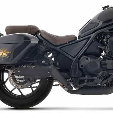 view Arrow Rebel Slip-on Exhaust, Nichrome Dark for Honda CMX1100 Rebel T 2025+