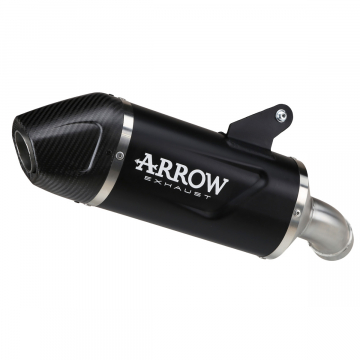 view Arrow Indy Race Evo Exhaust, Aluminum Dark for Moto Guzzi V100 Mandello/Stelvio 1000