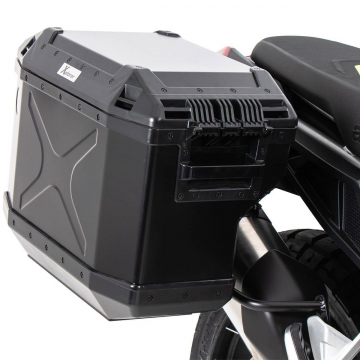 view Hepco & Becker Side Case Carrier Cutout with 40/37 Black Cases for Tuareg 660 2025+