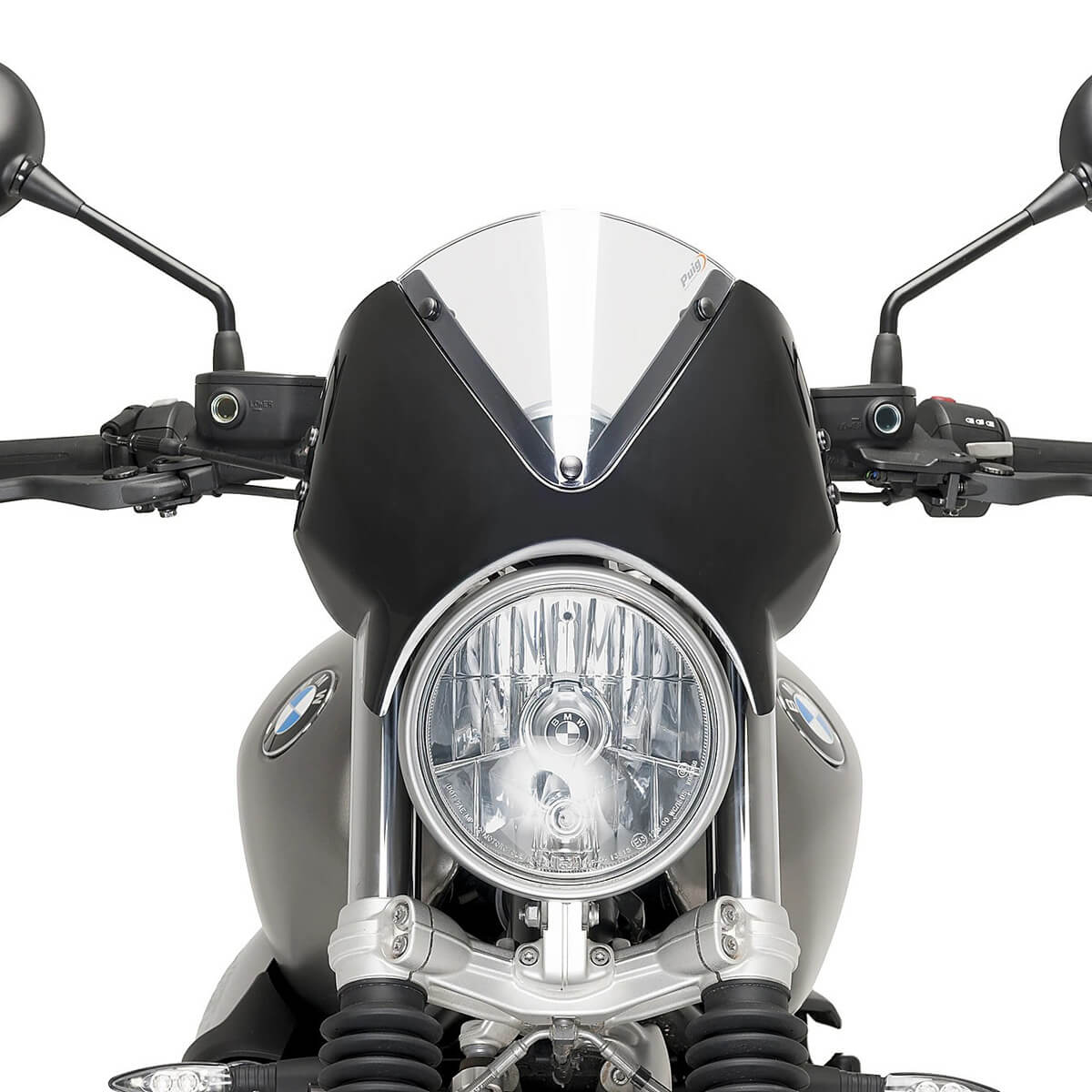 Puig Retrovision Windshield, Semifairing Black for BMW R NineT