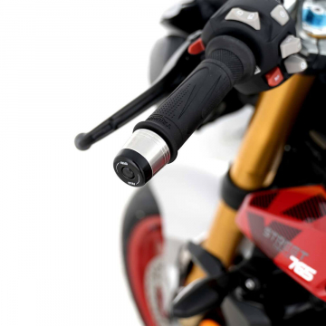 view R&G Bar End Sliders, Black for Trident/Daytona 660, Speed Triple 1200 & Continental GT 650