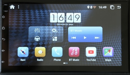 Android 10.0 GPS Stereo home screen showing icons
