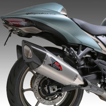 view Yoshimura R-11SQ-R Dual Stainless Slip-on Exhausts for Suzuki Hayabusa 2021+