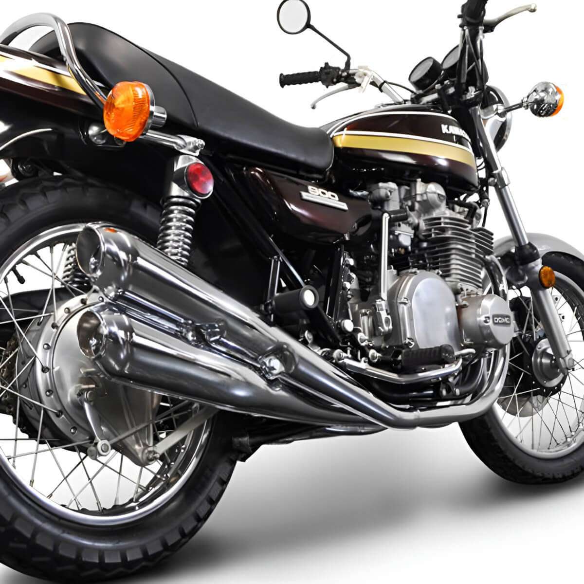 Delkevic Complete Original Replica Chrome Exhaust for Kawasaki Z1