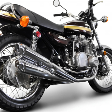 view Delkevic Complete Original Replica Chrome Exhaust for Kawasaki Z1/Z1A/Z1B & Z900 A4