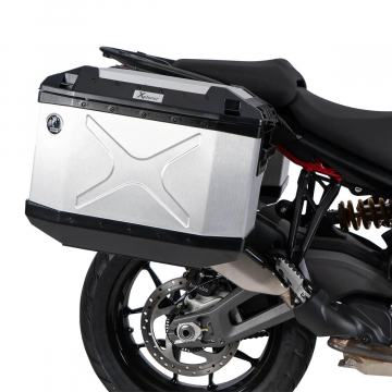 view Hepco & Becker Cutout Side Carrier w/ Silver Cases for Ducati Multistrada V2/S 2025+