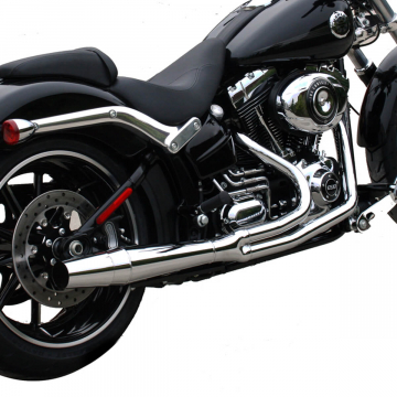 view Thunderheader 1067 2-Into-1 Chrome Exhaust System for Harley Softail '12-'17