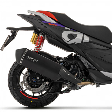 view Arrow Sonora Slip-on Exhaust, Nichrome Dark for Aprilia SR400GT 2026+