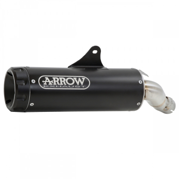 view Arrow Rebel Slip-on Exhaust with Aluminum Dark End Cap for Honda CL500 2025+