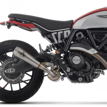 view Arrow Pro-Race Slip-on Exhaust, Nichrome for Ducati Scrambler 800 2025+
