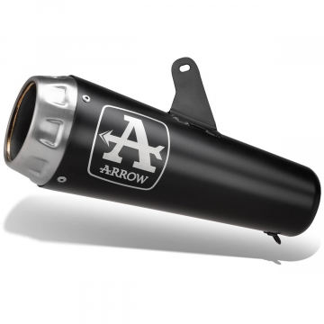 view Arrow Pro-Race Slip-on Exhaust, Nichrome Dark for Ducati Scrambler 800 2025+