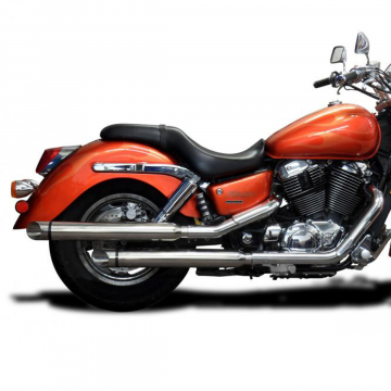 view Delkevic 21" Slip-on Exhausts, Slash Cut for Honda Shadow 1100 Sabre '00-'07