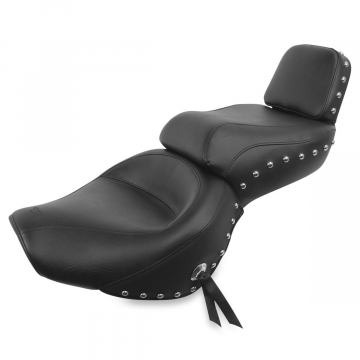 view Mustang Wide Touring One Piece Seat with Studs for Yamaha Virago 700/750/1000/1100