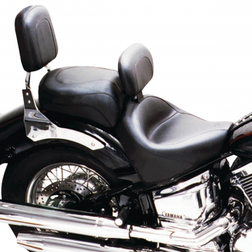 view Mustang Two Piece Vintage Seat with Driver Backrest for Yamaha Silverado / Classic '00-'09