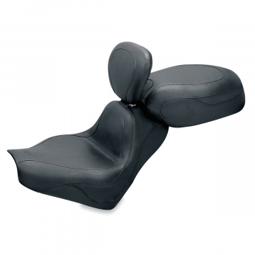 view Mustang Sport Touring Vintage Seat with Driver Backrest for Honda VTX1300 Retro