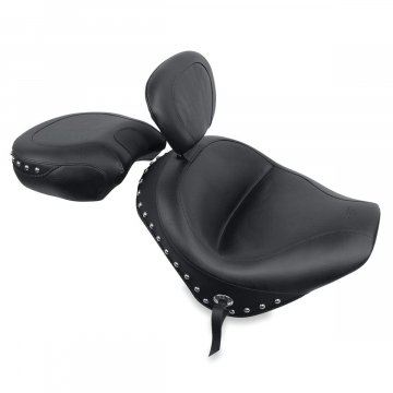 view Mustang Wide Touring Seat with Backrest, Studs for Honda VTX1300 Retro/S/T '02-'09