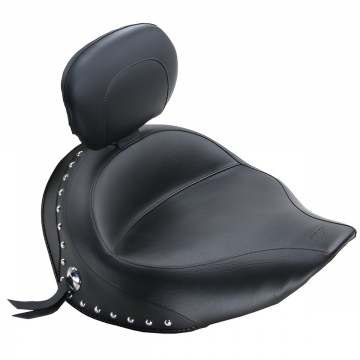 view Mustang Wide Touring Solo Seat with Backrest, Studs for Yamaha Roadliner / Stratoliner