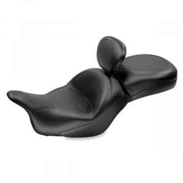 Mustang Wide Touring Vintage Seat with Backrest for Kawasaki Vulcan 1700 Classic