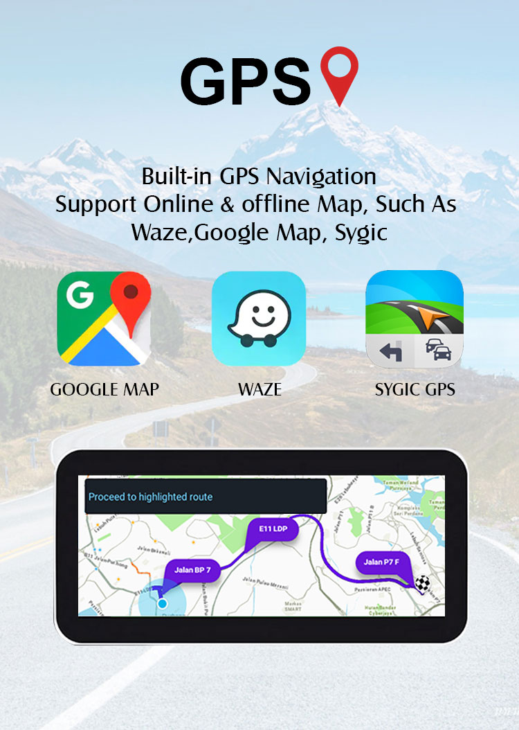 Built-in GPS navigation, supports Online and Offline Maps