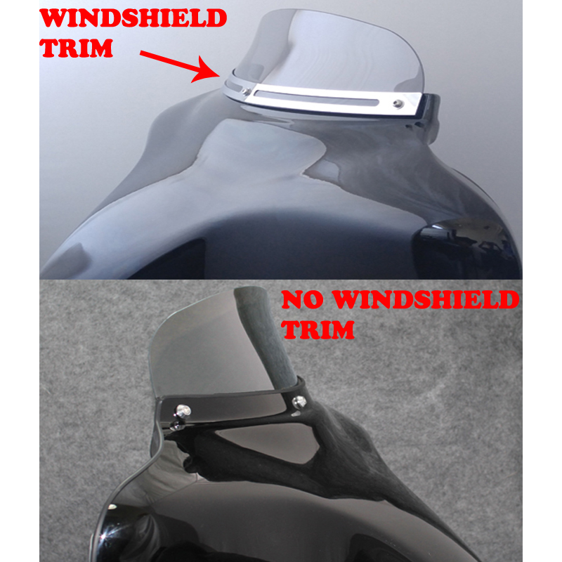 difference between Windshield Trim vs No Trim Look
