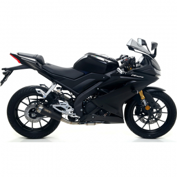 view Arrow 51004PRN Pro-Race Slip-on Exhaust Nichrome Dark with Steel Cap Yamaha YZF-R125 (2019-)