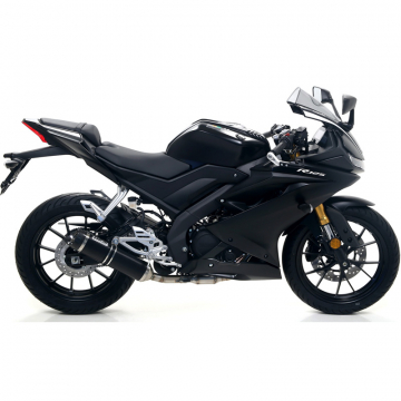 view Arrow 51518AKN Thunder Slip-on Exhaust Aluminum Dark with Carbon Cap Yamaha YZF-R125 (2019-)