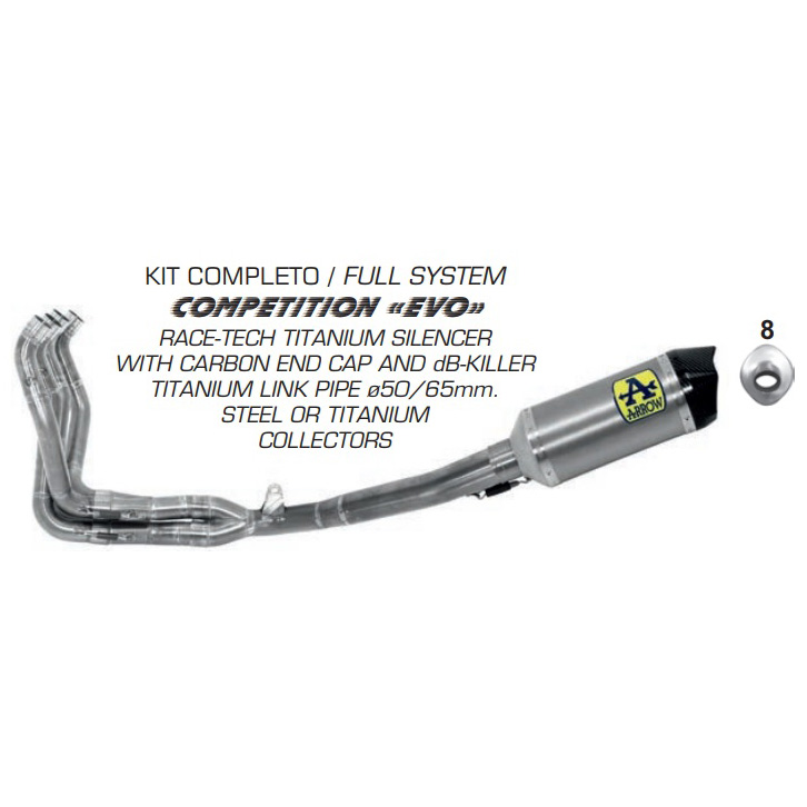 Arrow 71161CKR Competition Evo Full Exhaust for Suzuki GSX-R1000