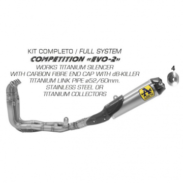view Arrow 71210CKZ Competition EVO-2 Full Exhaust for Yamaha YZF-R1 (2017-)
