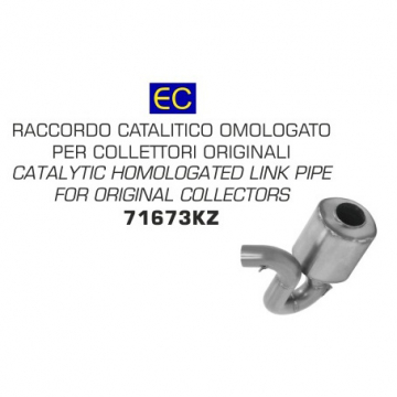 view Arrow 71673KZ Catalytic Homologated Mid-Pipe for Ducati Monster 797 (2017-)