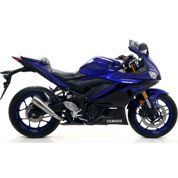 view Arrow 71894PRI Pro-Race Slip-on Exhaust Nichrome with Steel Cap Yamaha YZF-R3 (2019-)