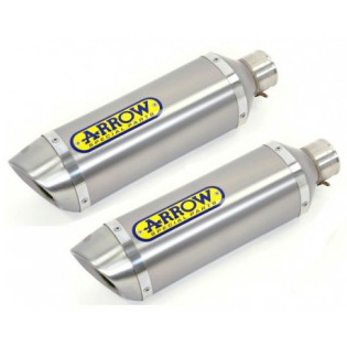 view Arrow 72603PO Street Thunder Dual Exhaust, Titanium for Yamaha XT 660 R/X '04-16