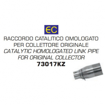 view Arrow 73017KZ Catalytic Homologated Link Pipe for Kawasaki Xciting 400i (2017-)