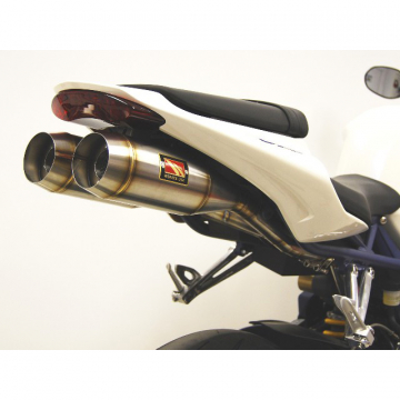view Competition Werkes WT675 GP Dual Slip-on Exhaust Triumph Daytona 675 (2006-2012)