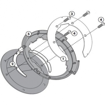 Givi BF02 Easy Lock Tank Ring BF02 for Select Aprilia, Benelli, MV Agusta, and Triumph