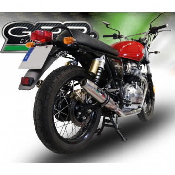 view GPR ROY.7.DE Deeptone Inox Slip-on Exhausts for Royal Enfield Continental 650 (2019-)