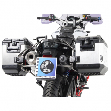 Hepco & Becker Cutout Side Carrier with Black Cases BMW F650GS, F700GS, F800GS '08-'19