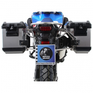 view Hepco & Becker 651.9510 00 22 Cutout Side Carrier with Cases Honda Africa Twin (2018-)