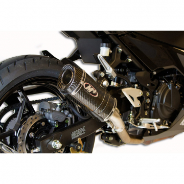 view M4 KA4014 X-96 Slip-On Exhaust, Carbon Fiber for Kawasaki Ninja 400 (2018-)
