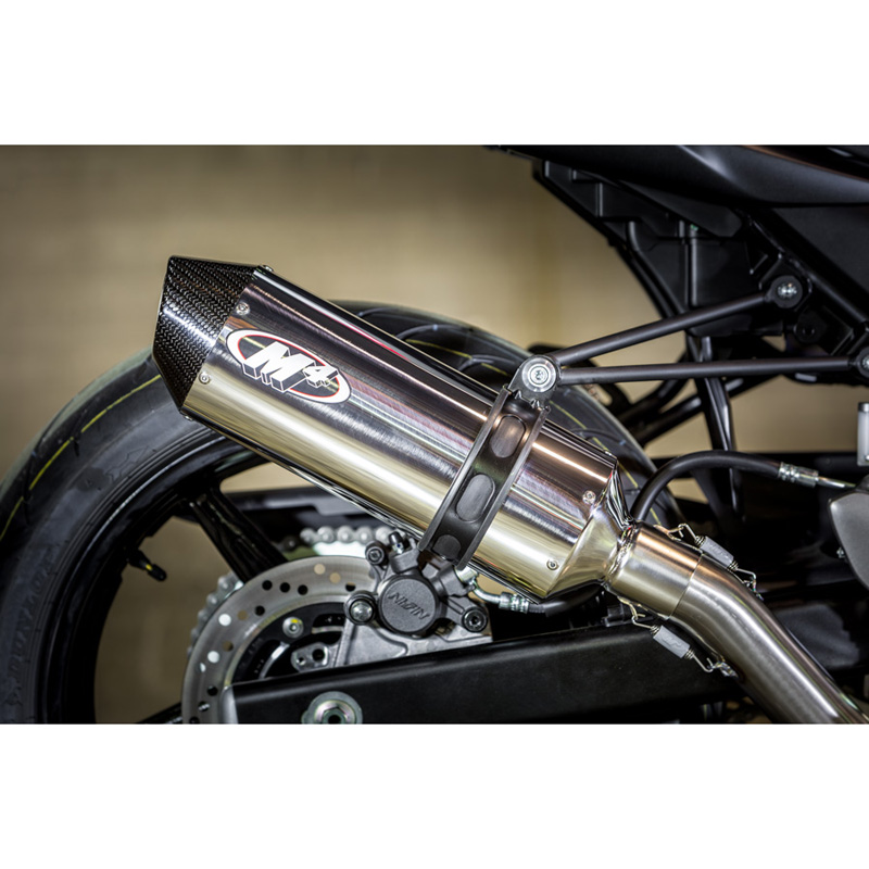 M4 SU6692 Race Mount Full Exhaust, Polished Muffler for Suzuki SV650