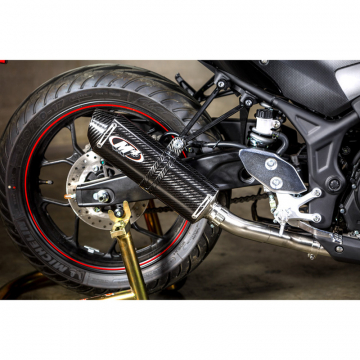 view M4 YA3024 Race/Standard Full System Exhaust, Carbon Fiber for Yamaha YZF-R3 (2015-)