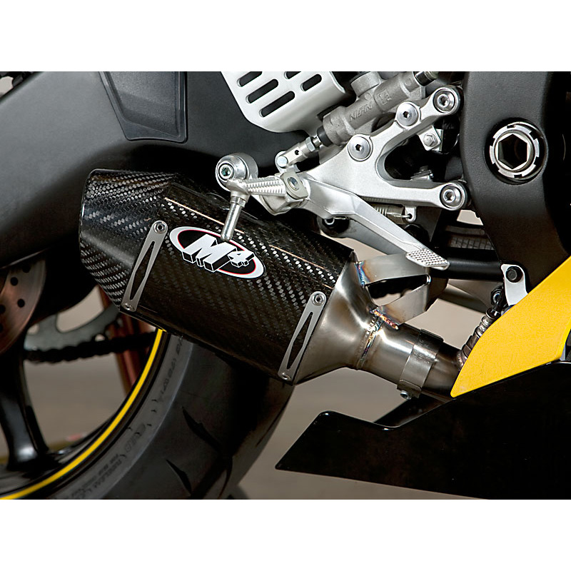 M4 YA6624-MBE Street Slayer Style Slip-On Exhaust, Carbon