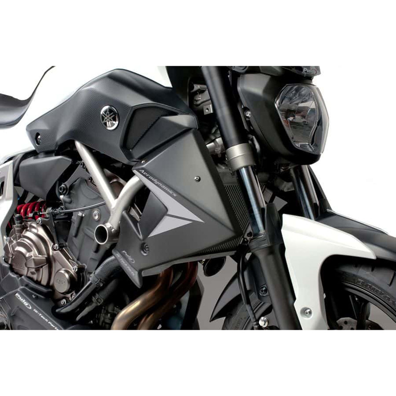 Puig 7561J Radiator Caps, Matte Black for Yamaha MT-07 (2014-2017