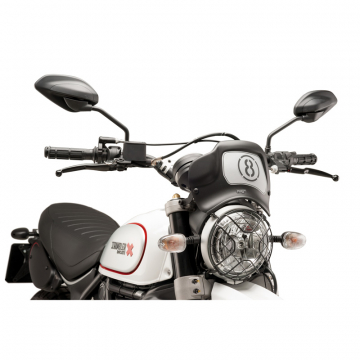 view Puig 9522J Frontal Plate, Matte Black for Ducati Scrambler Desert Sled (2017-)