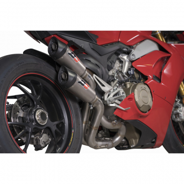 view QD ADUC0540012 Twin Gunshot Semi Full System Exhaust for Ducati Panigale V4 (2018-)