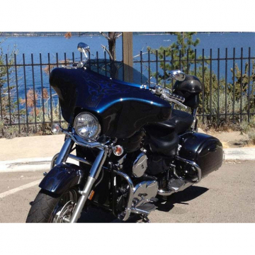 view Reckless Motorcycles Batwing Fairing with Stereo Kawasaki Vulcan 900 Classic LT