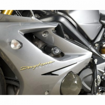 view R&G CP0316BL Aero Style Frame Sliders "No Cut" for Triumph Daytona 675 '06-'12