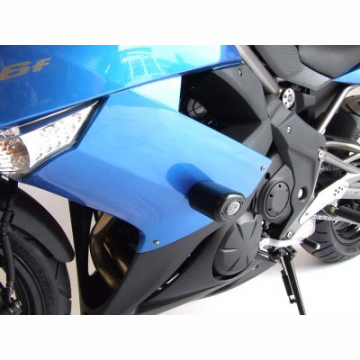 view R&G CP0249BL Aero Style Frame Sliders, Black for Kawasaki ER-6F '09-'11 (faired)