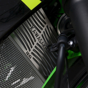view R&G BRG0014SS Branded Radiator Guard for Kawasaki Z125 Pro (2019-)